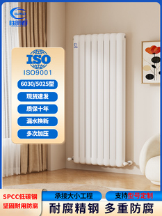 胜明春家用暖气片散热器钢制立式暖气片加厚钢二柱暖气片集中供暖