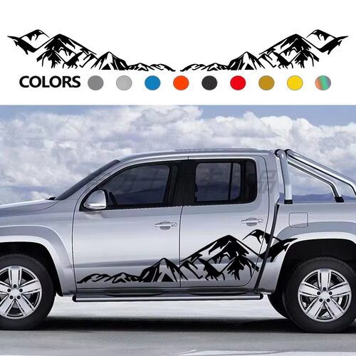 山脉图形汽车贴纸适用于大众Amarok丰田Hilux道奇RAM车身贴画拉花