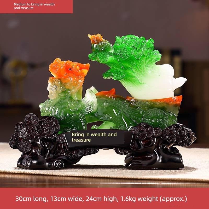 招财貔貅大号摆件玉白o菜百财工艺品店铺餐馆开张送礼乔迁开业礼