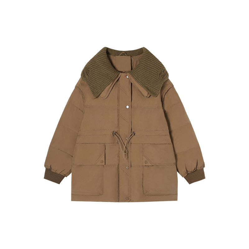 11-27H C新款针织大翻领披肩宽松羽绒外套 M39