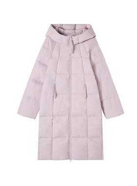 2-4F C 新款设计感宽松休闲方块连帽拉链长外套 M69