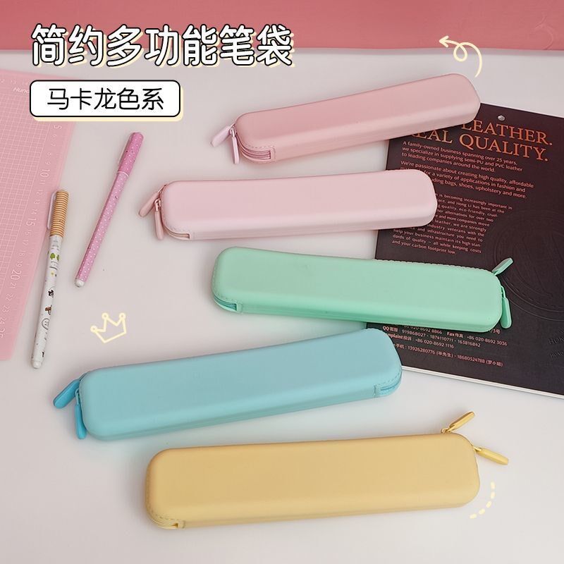 可爱硅胶笔袋injs韩版大容量铅笔盒男女小学生儿童简约耐脏文具盒