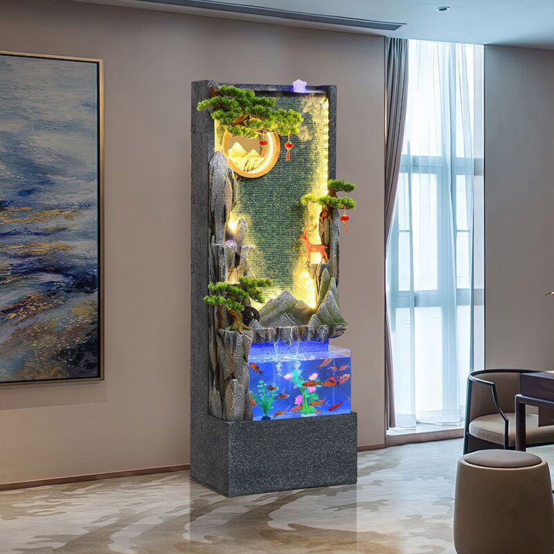 假山落地流水摆h件水幕墙鱼缸循环水喷泉阳台茶室装饰造景乔迁礼,家居饰品,落地摆件,淘宝优惠券,粉丝福利购,淘宝优惠卷