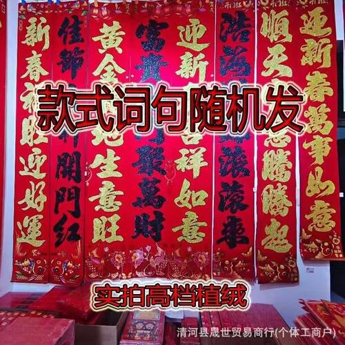 甄选2025蛇年铜版纸烫金对联过新年金字地摊植绒撒金粉盒装春联