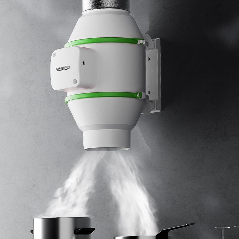 管道抽风机艾灸强力静音换气扇卫生间抽风机大吸力斜流厨房排风扇