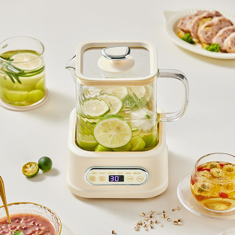 巴森小方炖养生壶家用多功能全玻璃煮茶器烧水壶小型办公室花茶壶