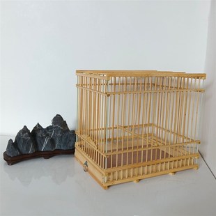 托盘在笼丝上加密原色蜡嘴鸟笼麻料竹子黄雀贝子长方形