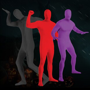 万圣节COS连体紧身衣成人隐身衣化妆舞会儿童舞台表演黑衣人服装