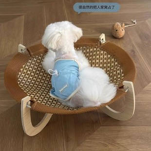 通用行军床猫窝狗狗凉席吊床可拆洗狗窝透气宠物冰垫用品 猫窝四季