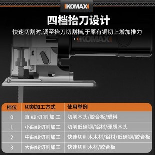科麦斯插电曲线锯小型手持家用电锯切割机木工往复锯拉花木板工具