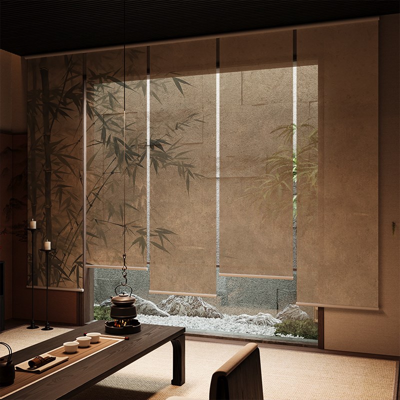 定制新中式卷帘窗帘中式屏风隔断客厅卧室装饰宋氏禅意竹子遮阳帘