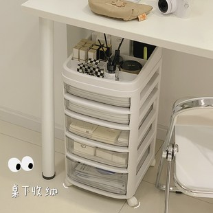 透明移动小推车置物架宿舍化妆品零食收纳架卧室床头储物架子家用