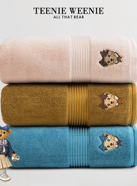 TeenieWeenie小熊纯棉浴巾高级家用吸水大毛巾全棉成人洗澡裹巾女