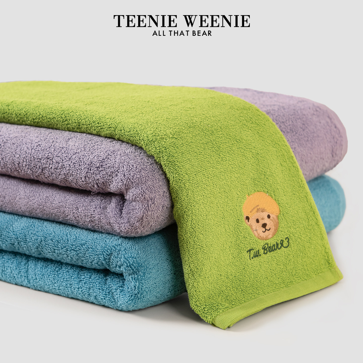 TeenieWeenie小熊刺绣加厚纯棉毛巾全棉大浴巾吸水成人男女洗脸巾