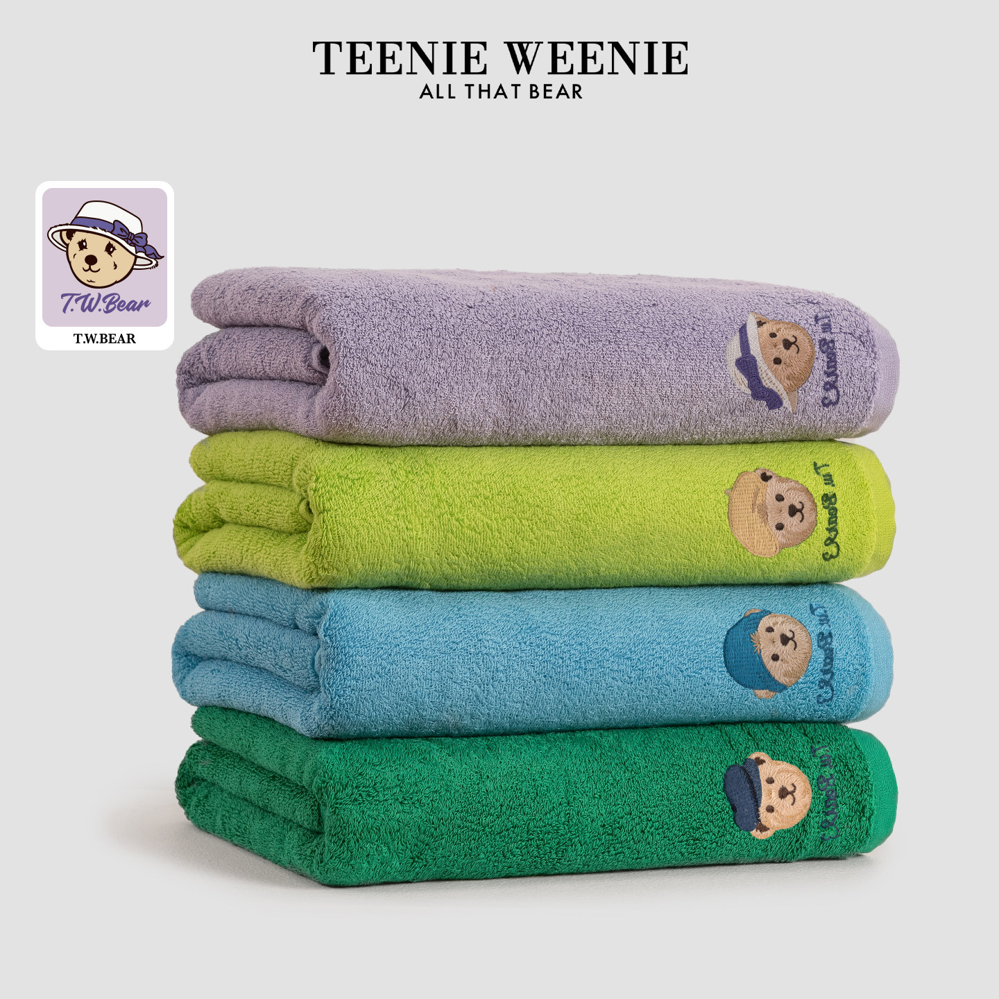 TeenieWeenie小熊刺绣纯棉浴巾吸水毛巾加厚全棉家用成人洗澡巾女