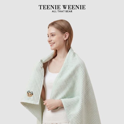 TeenieWeenie小熊刺绣华夫格浴巾