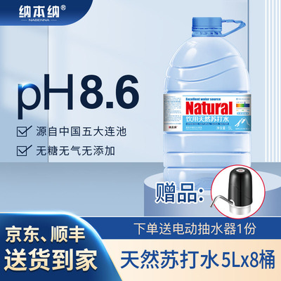 现货北大荒天然苏打水5L*4桶整箱大桶弱碱性饮用水可煮饭泡茶非矿