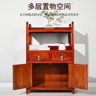 茶柜实木茶水柜置物柜客厅边柜储物柜传统茶水柜台茶叶收纳柜 中式