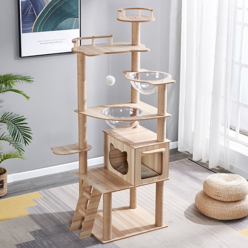 猫爬架小户型立式用品猫抓柱猫屋猫架别墅太空舱家用跳台宠物大猫