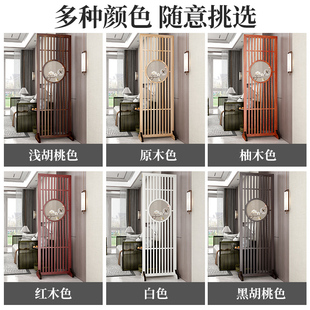 简约现代饭店镂空实木入户复古办公室 屏风隔断进门客厅遮挡新中式