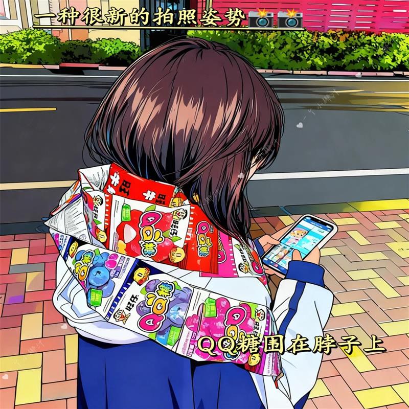 qq糖围巾旺仔qq糖长条围巾