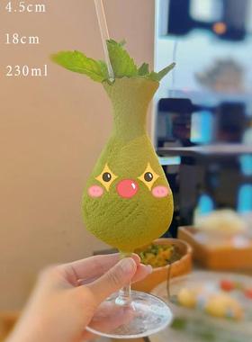 新品紫色茄子创意鸡尾酒杯高脚杯香槟杯微醺酒杯闻香杯玻璃杯调酒