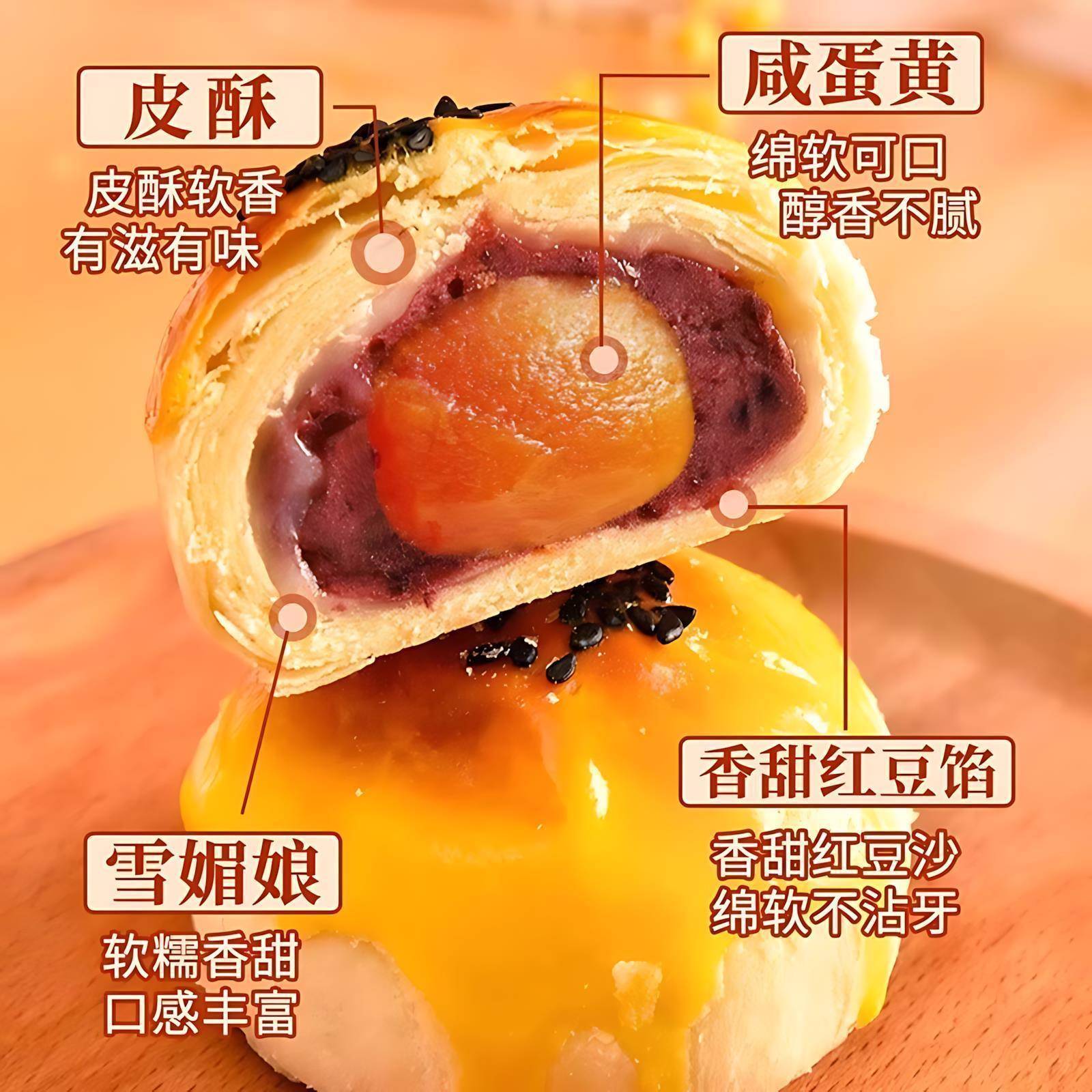 蛋黄酥官方旗舰店包装盒袋黄庄纯手工蛋黄酥饼雪媚娘低糖单独包装