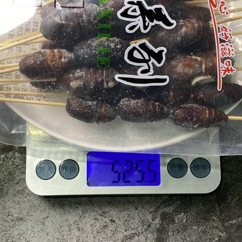 新货蚕蛹大串20支冷冻半成品蝉蛹蚕蛹小串商用烧烤油炸食材特色烤