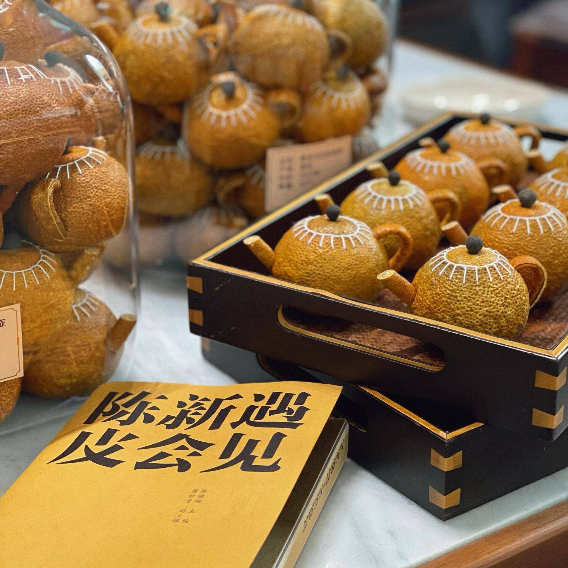 新货纯手工制作江门新会特产纪念品陈皮茶壶摆件陈皮礼盒新会陈皮