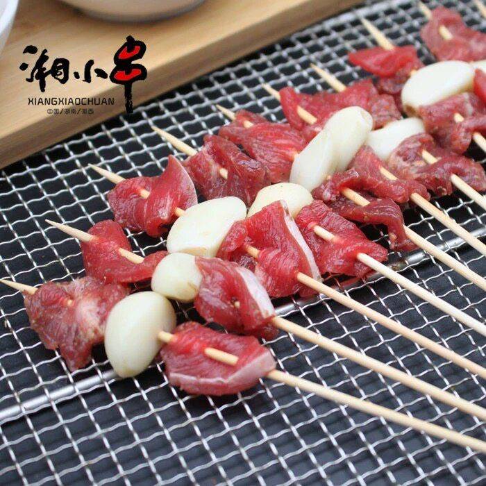 新货湘西小串蒜爆牛肉串80支烧烤铁板油炸 大蒜爆牛肉串商用冷冻