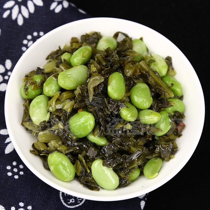 新货宁波特产雪菜毛豆68g 即食下饭咸菜酱菜阿婆菜正宗农家菜鄞州