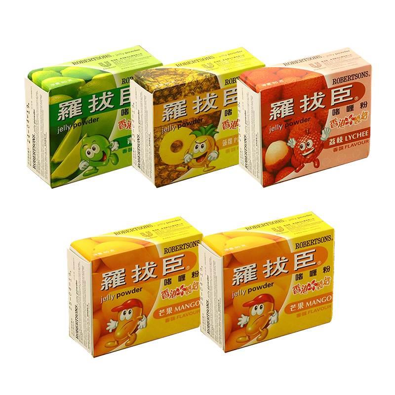 香港罗拔臣啫喱粉80g草莓芒果菠萝荔枝黑加仑口味自制果冻布丁粉