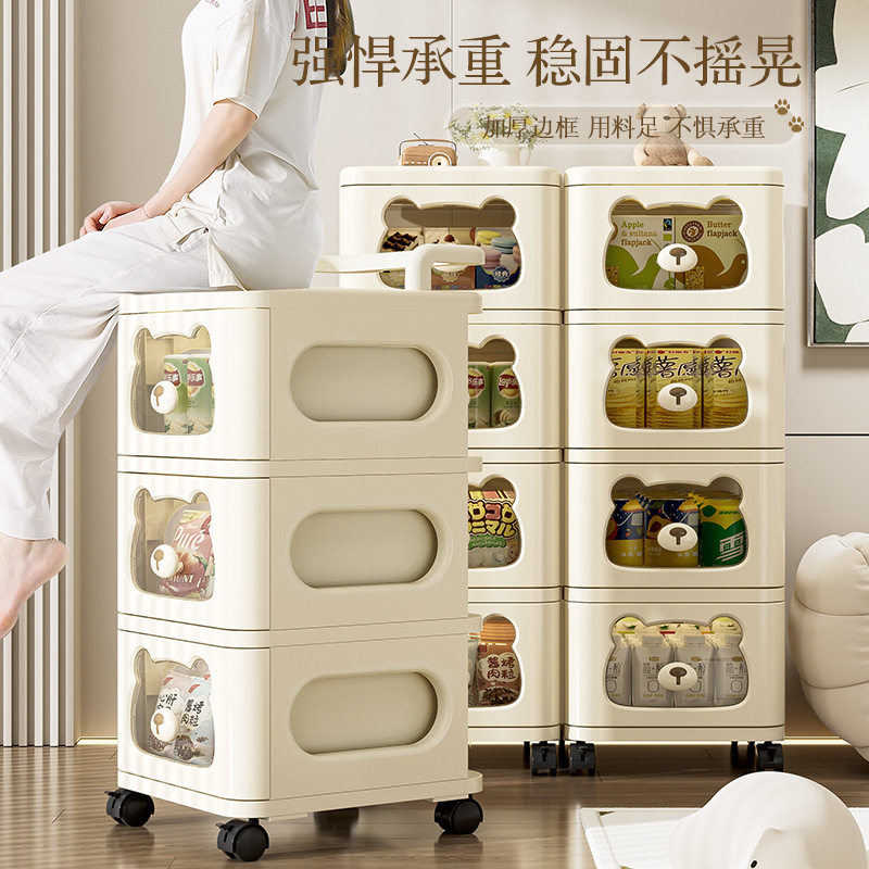 抽屉式置物架客厅手推车收纳柜家用多层落地储物柜宝宝玩具整理架