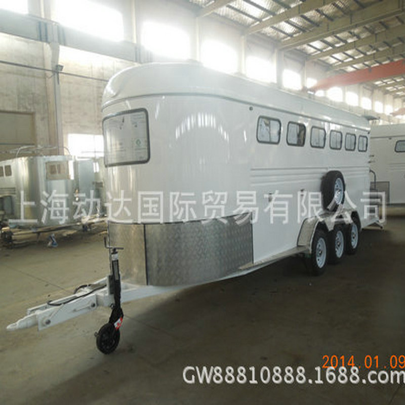 重载运马车拖车,安全运输6匹马拖车,出口赛马运马车 运马拖车