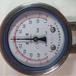 不锈钢差压表量程±1bar双刻度正负量程