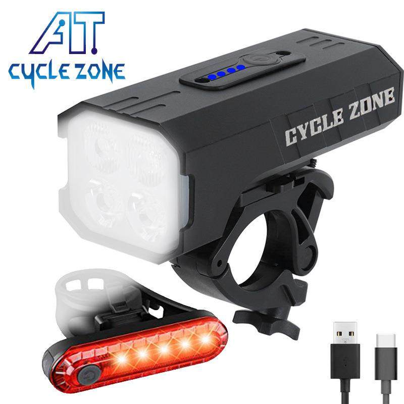 新款BK040自行车灯高亮4T6铝合金前灯USB充电LED夜骑山地车装备