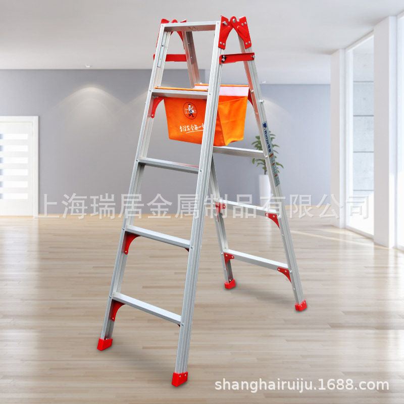 瑞居工程加厚梯家装梯子工地梯子两用梯子带工具布袋梯YQZHT-05TL
