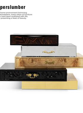 轻奢卧室床头柜高级感别墅家用Bocadolobo意式设计师款收纳储物柜