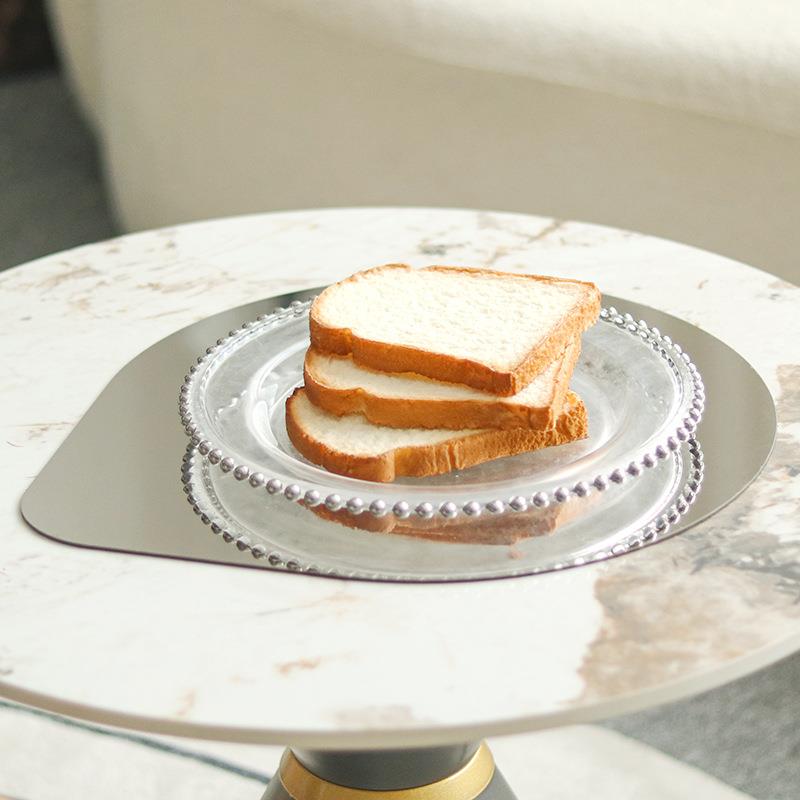 创意抽象水滴薄片镜面托盘摆件样板间售楼处家居设计师艺术装饰品