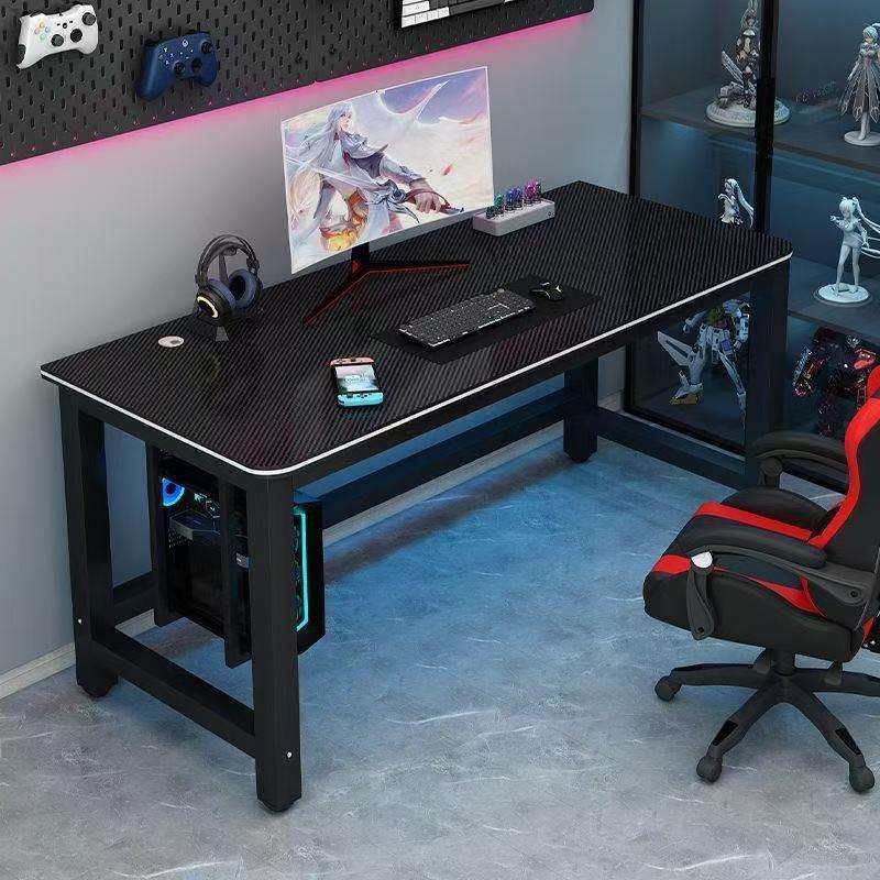 双人电脑桌台式家用书桌学习桌卧室办公桌碳纤维长条桌网吧电竞桌