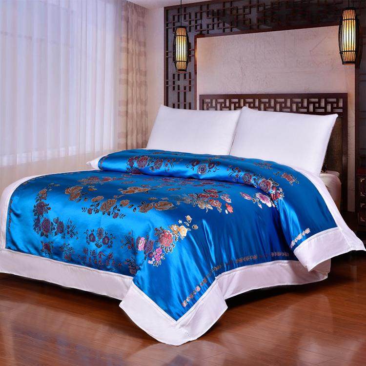 2F杭州丝绸被面婚庆织锦缎软缎被套绸缎被罩结婚龙凤呈祥喜被