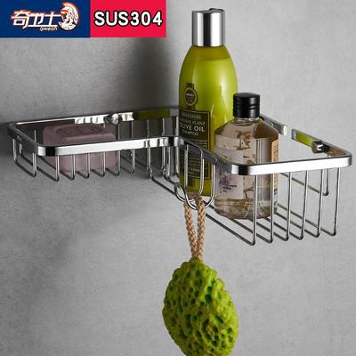 304不锈钢三角篮单层墙角浴室置物架挂宾馆卫生间淋浴房角架角篮