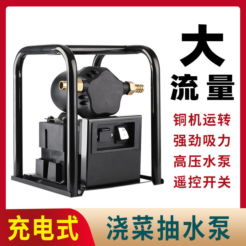 充电式抽水泵农用浇水浇地浇菜灌溉抽水机家用浇水机手提泵大流量