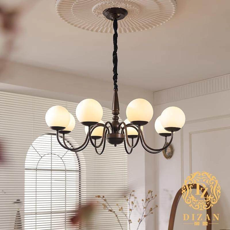 美式客厅吊灯复古餐厅大厅主灯法式中古风vintage氛围卧室灯lled