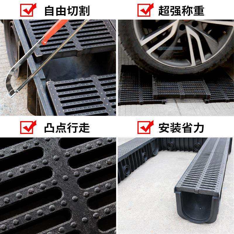 成品排水沟槽U型井盖线性水沟不锈钢盖板槽免砌砖排水沟地沟水槽