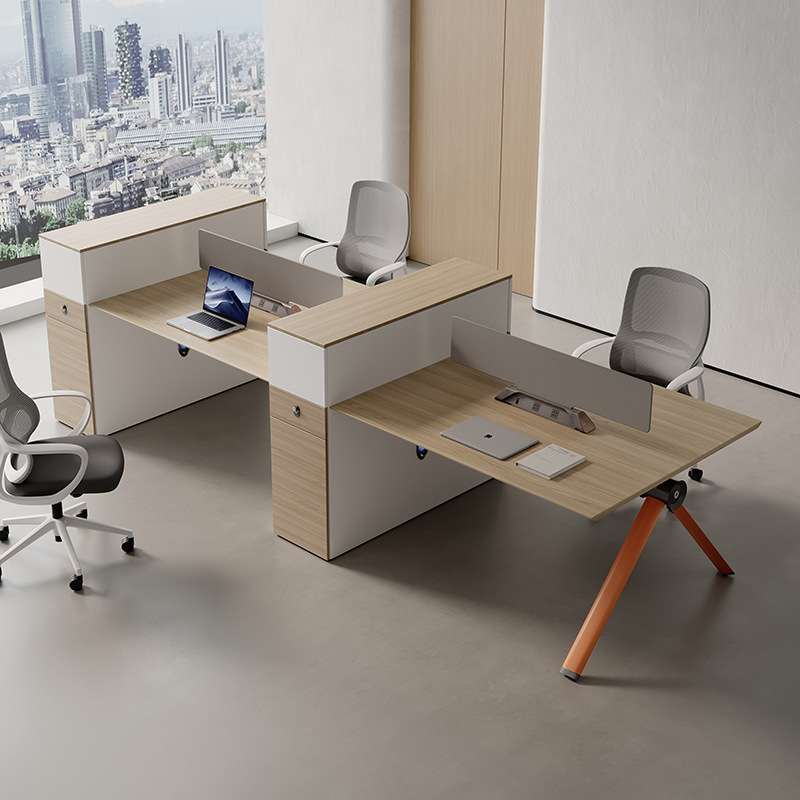 现代时尚简约两人四人六人位职员桌财务办公桌员工桌卡座带高柜桌