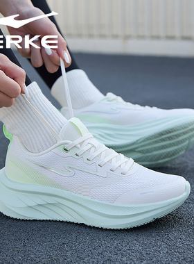 凌跃3鸿星尔克女鞋2026新款春季绿色学生清新网面透气运动休闲鞋