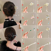 新中式 古风花朵发簪日常通勤簪子女丸子头盘发发钗子汉服步摇头饰