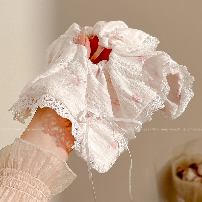 韩系氛围感少女镂空蕾丝花边大肠发圈女2025新款丸子头头绳发饰夏