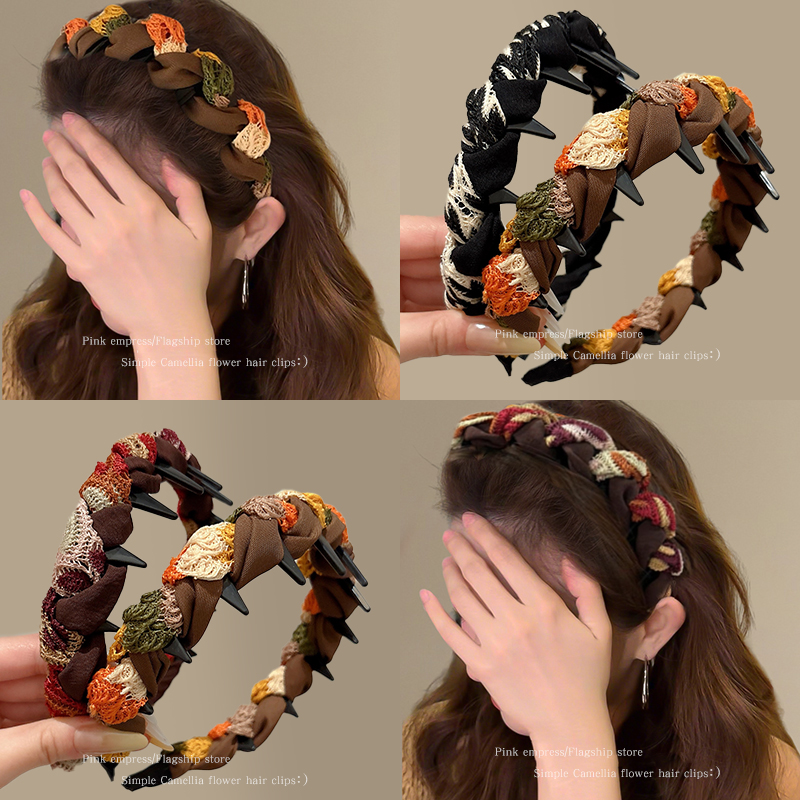 美拉德高颅顶波浪发箍女2025新款高级感带齿防滑压发头箍发卡头饰